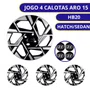 Jogo Calota Aro 15 HB20 2024 Preto e Prata Cubo Padrão