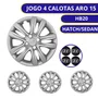 Jogo Calota Aro 15 HB20 Hatch Sedan 2012 Até 2016 Prata