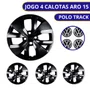 Jogo Calota Aro 15 Polo Track 2021 Até 2024 Preto Brilho
