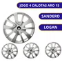 Jogo Calota Aro 15 Renault Sandero Logan 2014 Até 2020