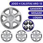 Jogo Calota Aro 15 Sandero Megane Logan 2015 Prata
