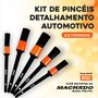 Kit 5 Pincéis Para Detalhamento Externos EVOX