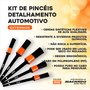 Kit 5 Pincéis Para Detalhamento Externos EVOX