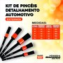 Kit 5 Pincéis Para Detalhamento Externos EVOX
