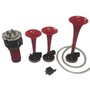 kit Buzina Verdureira Tripla Vermelha Com Mangueira Compressor Rele 12V 