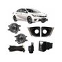 Kit Farol Auxiliar Milha Corolla 2014 a 2017 Com Molduras Cromado Com Botao Modelo Original 
