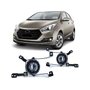 Kit Farol Auxiliar Milha HB20 Hatch Sedan 2016 a 2019 Sem Grades Botão Modelo Original 