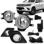Kit Farol Auxiliar Milha Hilux 2016 a 2019 Com Moldura Cromada 