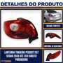 Lanterna Traseira Peugeot 207 Sedan 2008 a 2011 Lado Esquerdo Motorista - FITAM
