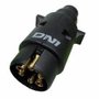 Tomada Macho Engate Reboque Preta 6 Polos Redonda 12v 