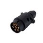 Tomada Macho Engate Reboque Preta 6 Polos Redonda 12v 
